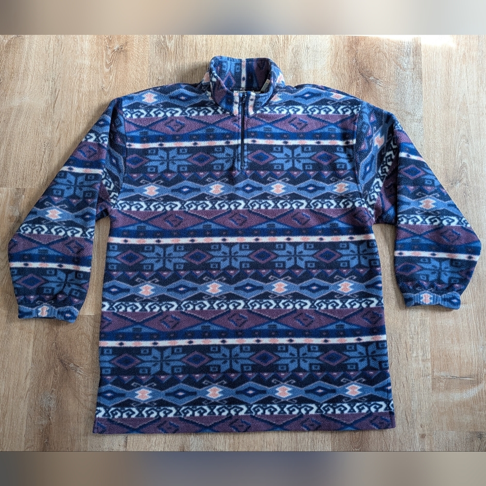 Cottage Cove Aztec Patterned Half-Zip XL Fleece Sweatshirt